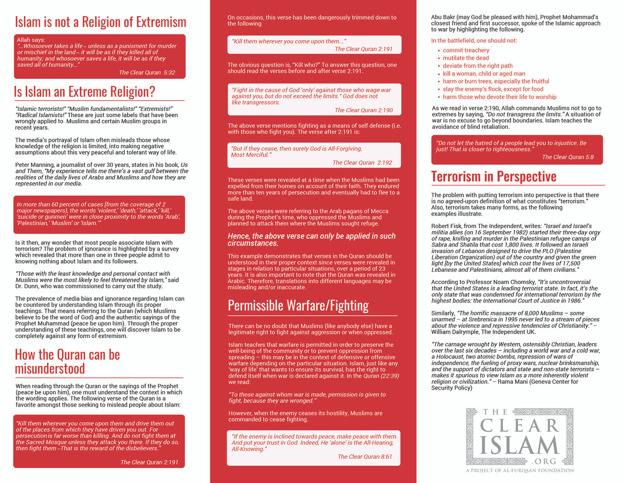 Islam Is Not A Religion of Extremism