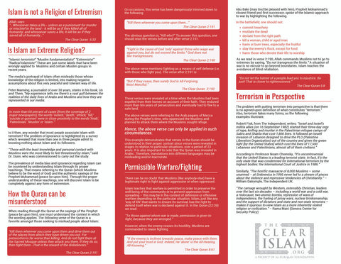 Islam Is Not A Religion of Extremism