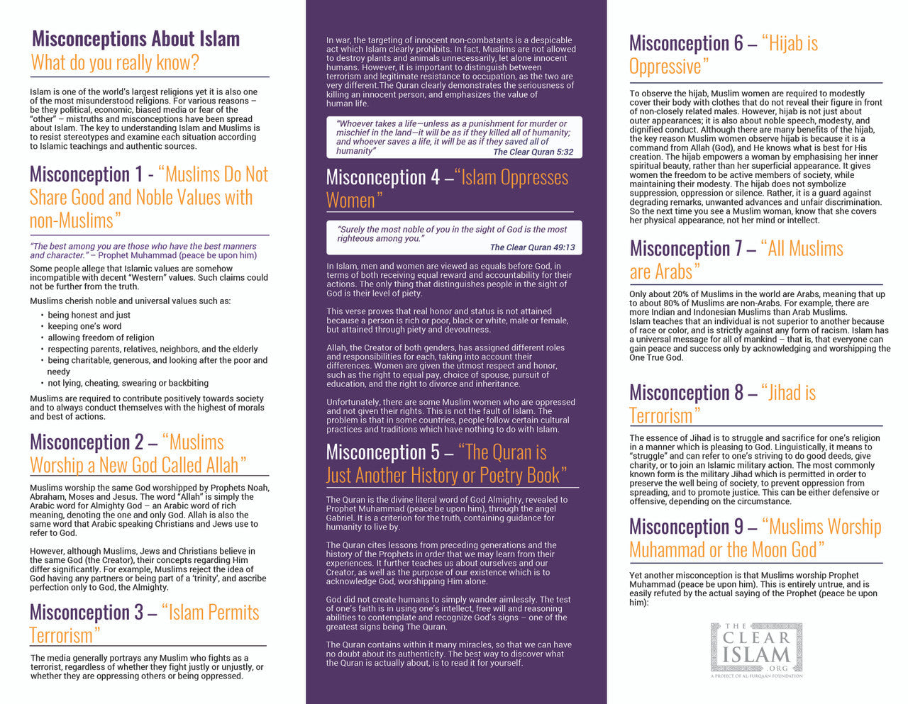 Misconceptions About Islam